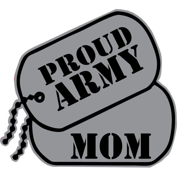 Proud Army Mom with Dog Tags Sticker