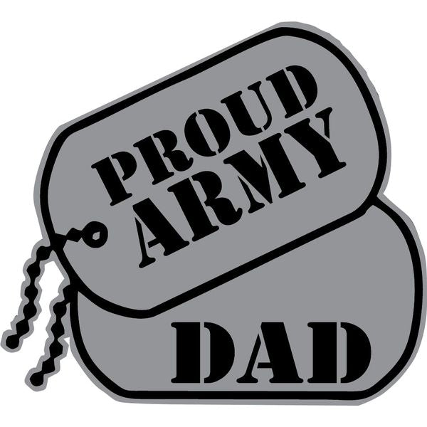 Proud Army Dad with Dog Tags Sticker