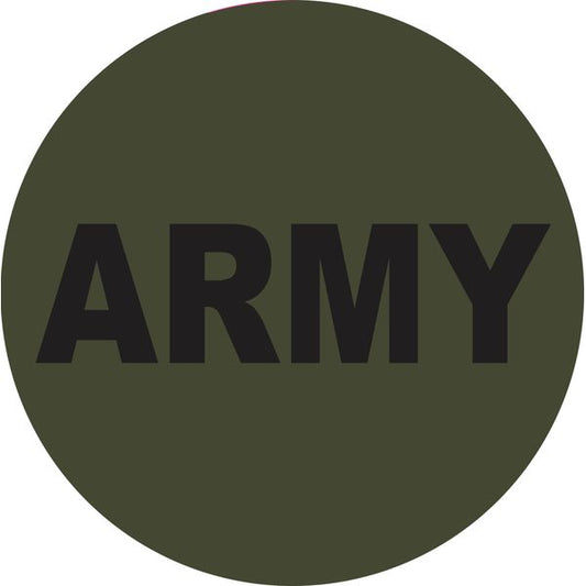 Army Text Round Sticker