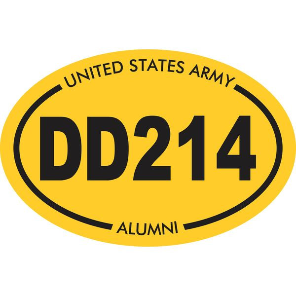 United States Army DD214 Alumni Gold Oval Sticker