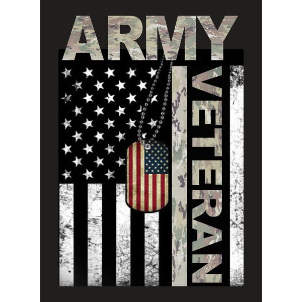 United States Army Veteran Flag with Dog Tags Sticker