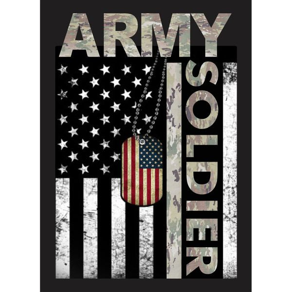 United States Army Soldier Flag with Dog Tags Sticker