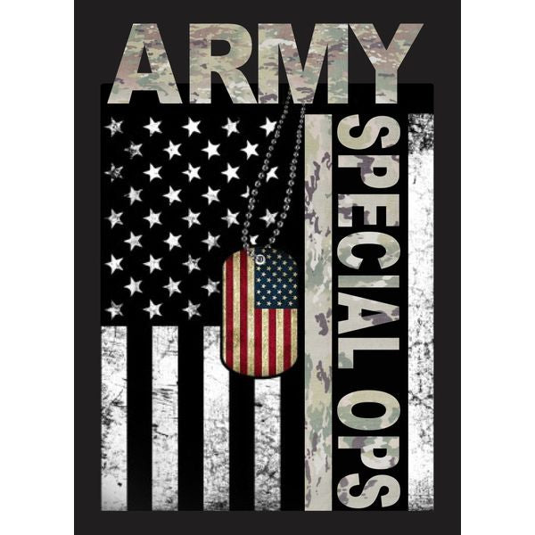 United States Army Special Ops Flag with Dog Tags Sticker