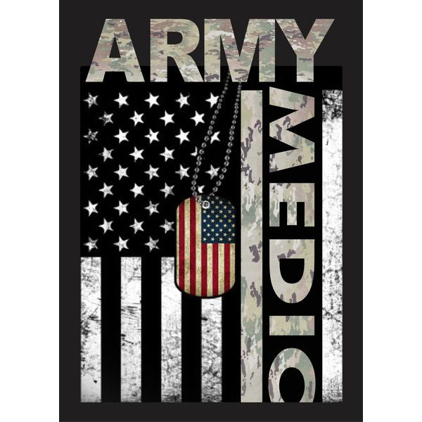 United States Army Medic Flag with Dog Tags Sticker