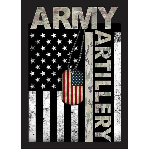 United States Army Artillery Flag with Dog Tags Sticker