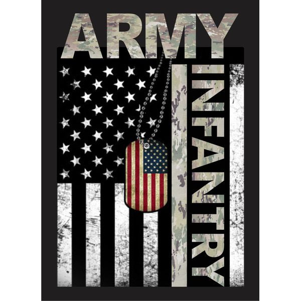 United States Army Infantry Flag with Dog Tags Sticker