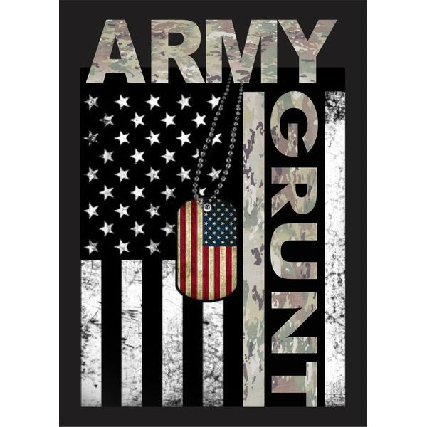 United States Army Grunt Flag with Dog Tags Sticker