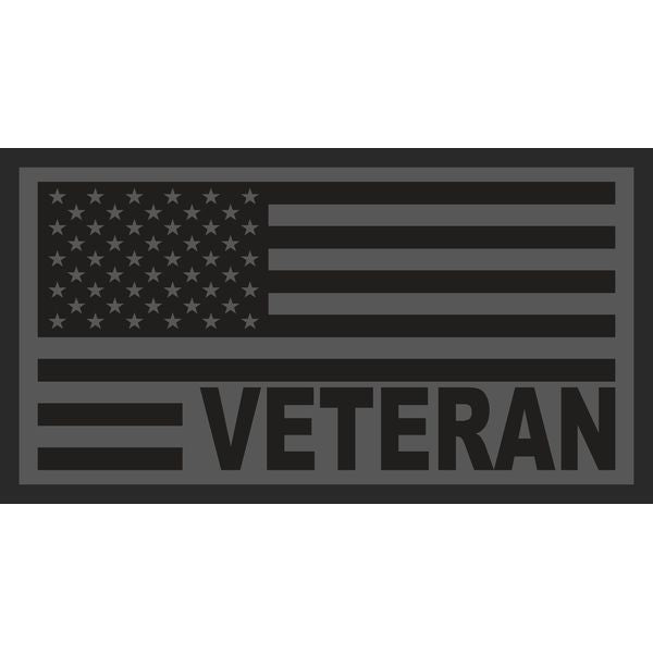 VETERAN within Grey American Flag 2.5"x3.5" Sticker