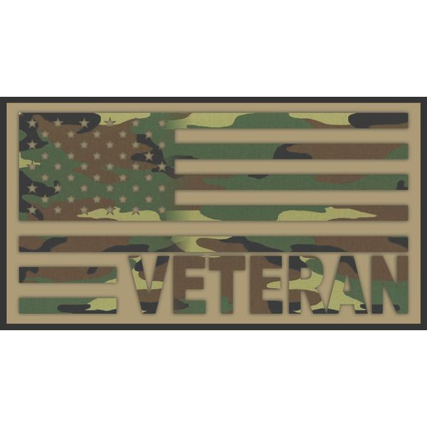 VETERAN within Desert Camo American Flag 2.5"x3.5" Sticker