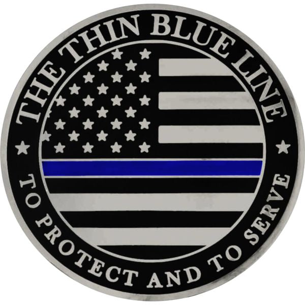 "The Thin Blue Line" Round Flag Sticker