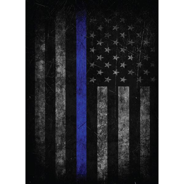 Blue Line Distressed American Flag Sticker