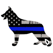 Blue Line Flag with K9 Outline Sticker