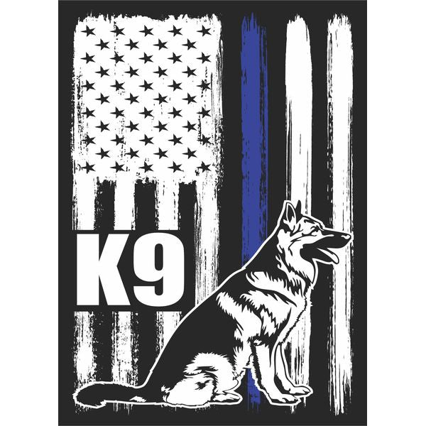 K9 w/ Blue Line Flag Sticker