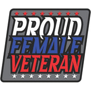 Proud Female Veteran Grey Background With Stars Sticker