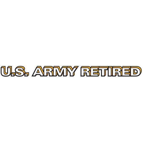 U.S. Army Retired in White, Gold and Black 13"x2.25" Window Strip Decal