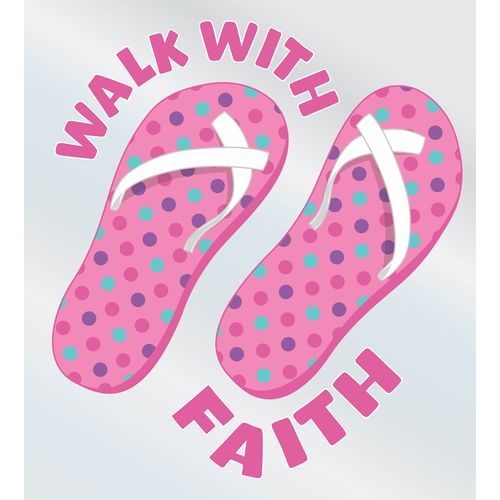 Walk With Faith Pink Flip Flop Decal