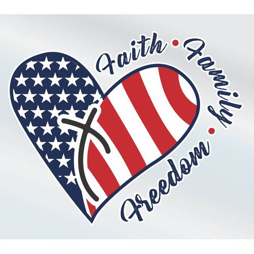 Faith Family Freedom Heart Decal
