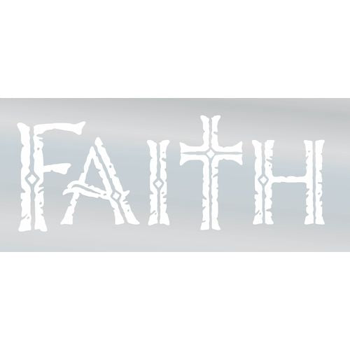 Faith Cross White  4.75" Decal