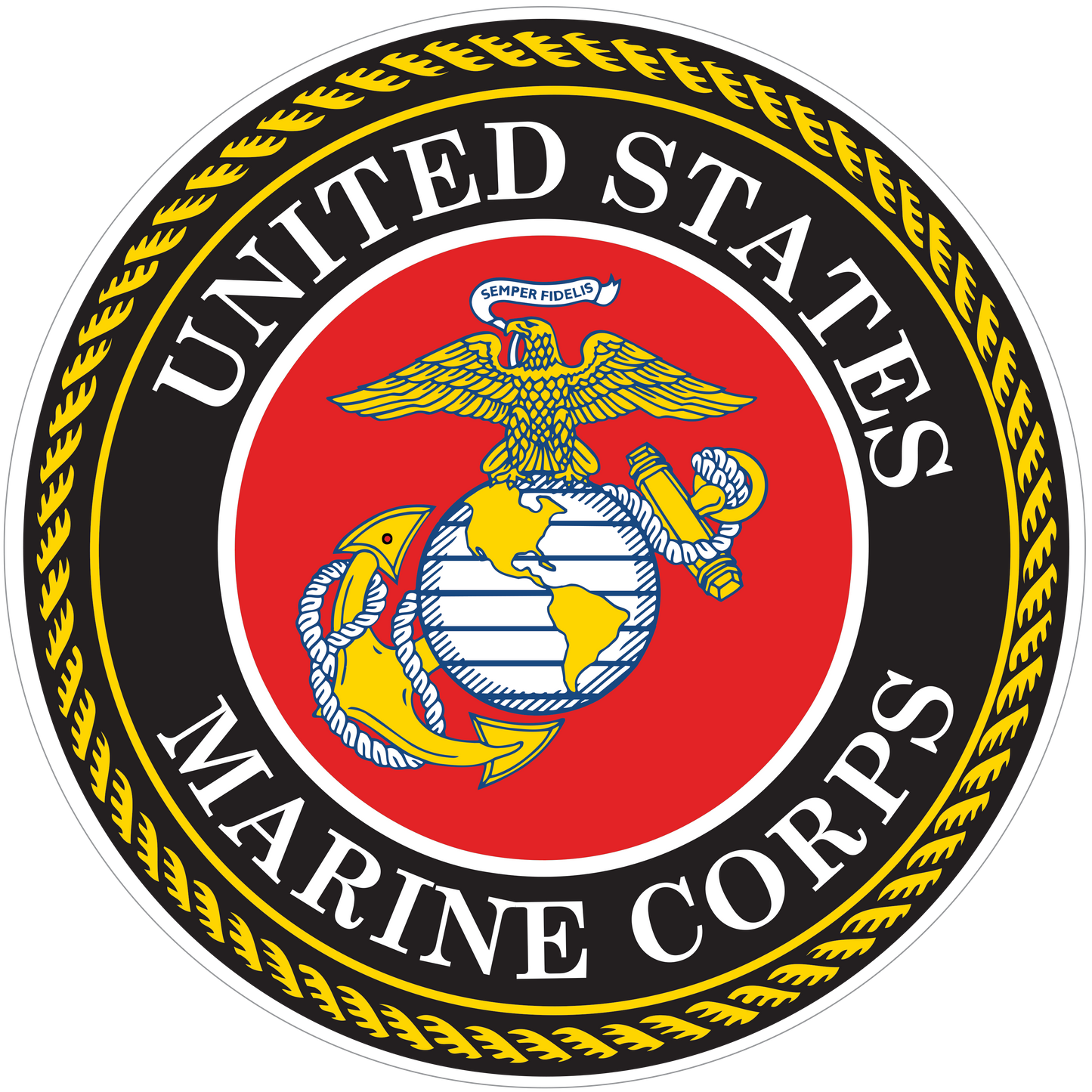 US Marine Corps 12" Round Sticker