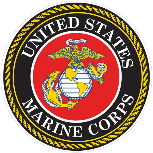 US Marine Corps 12" Round Sticker