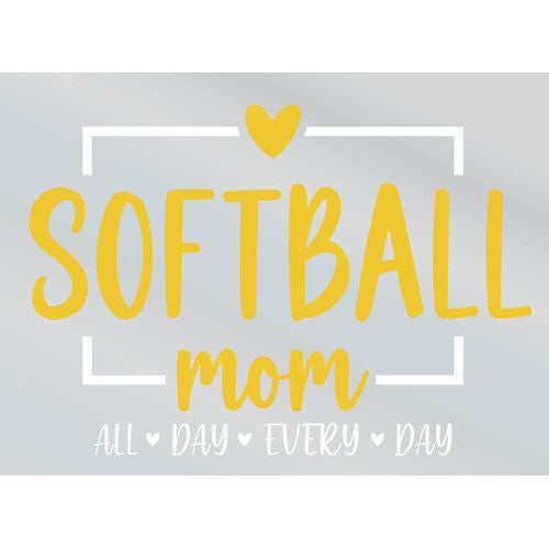 Softball Mom Yellow Decal