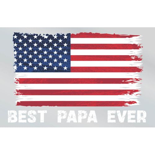 Best Papa Ever American Flag Decal