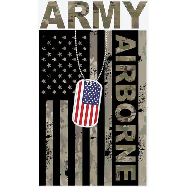 Army Airborne Flag with Dog Tags Decal