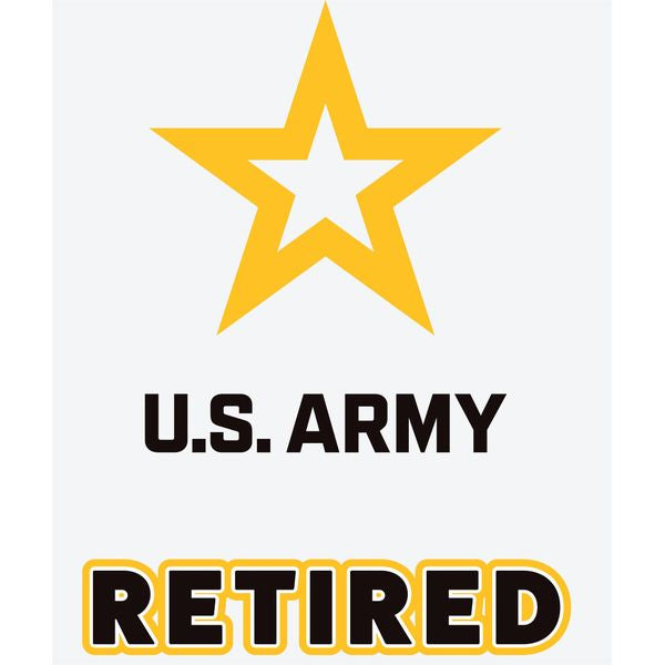 Retired with New Army Star 3.75"x3.5" Decal