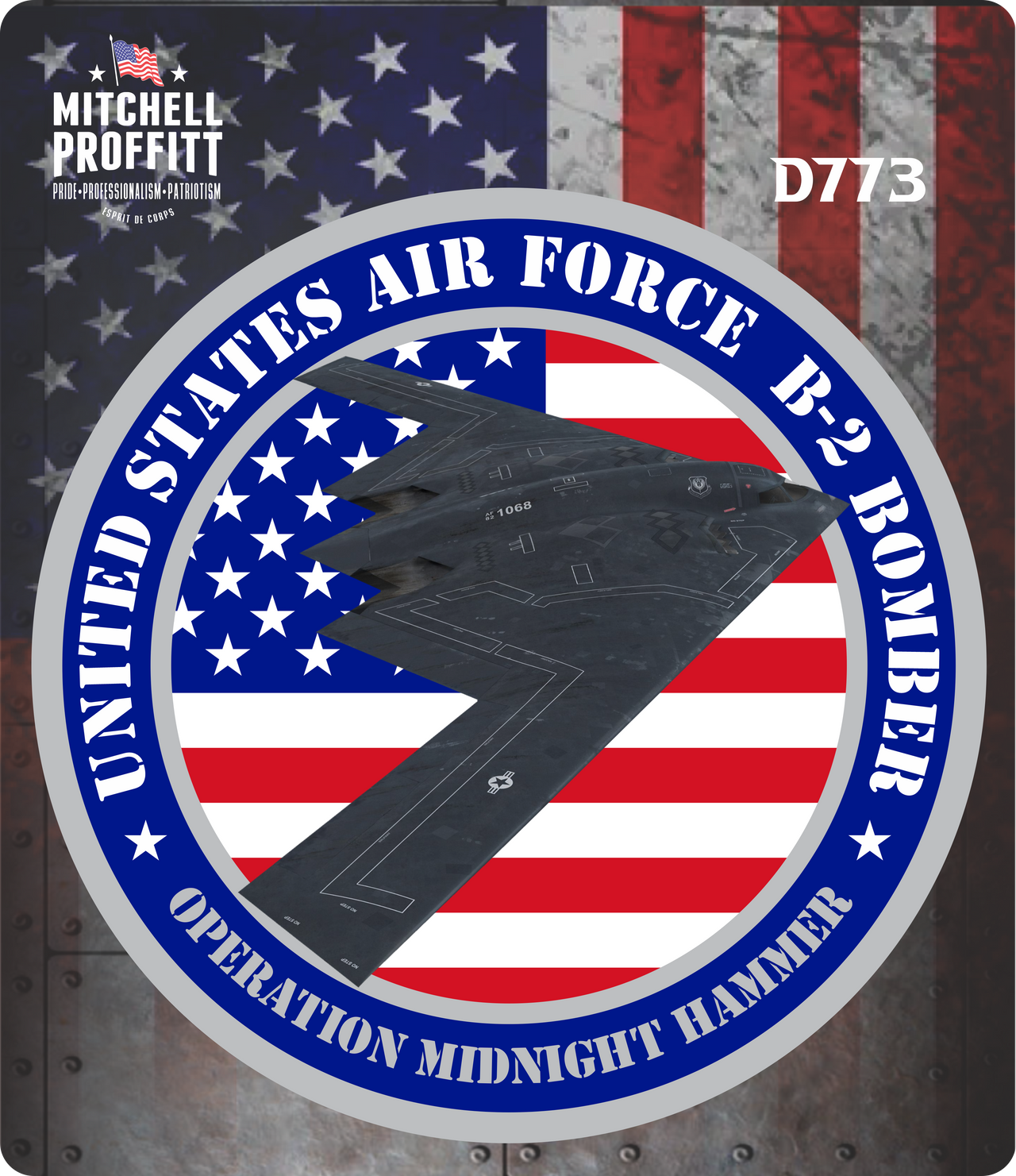 B2 Bomber Flag Vinyl Sticker
