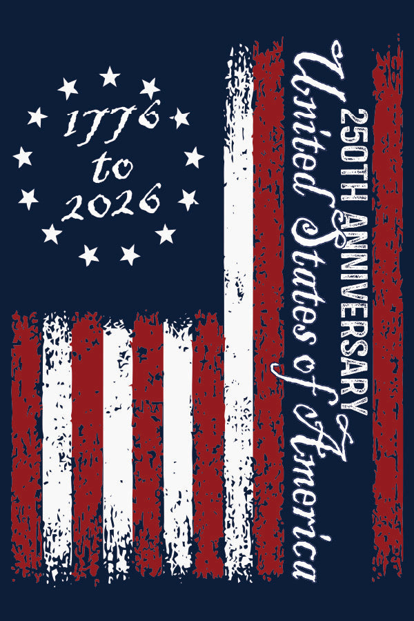 Mylar Decal - America 250th Anniversay Vertical Flag