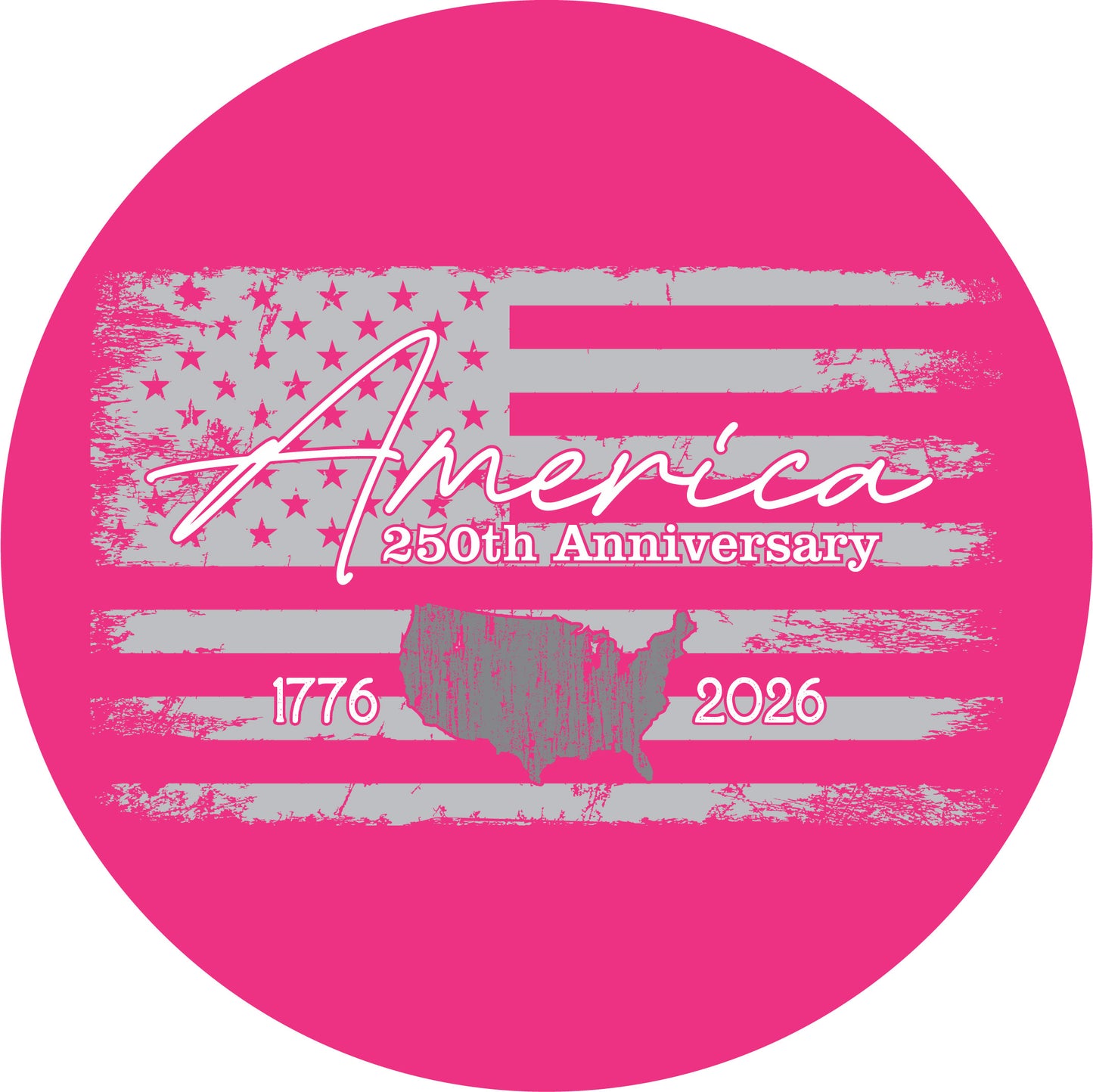 Mylar Decal - America the Beautiful 250th Circle Design