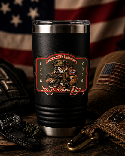 America 250th Anniversary Bulldog Let Freedom Ring Sticker