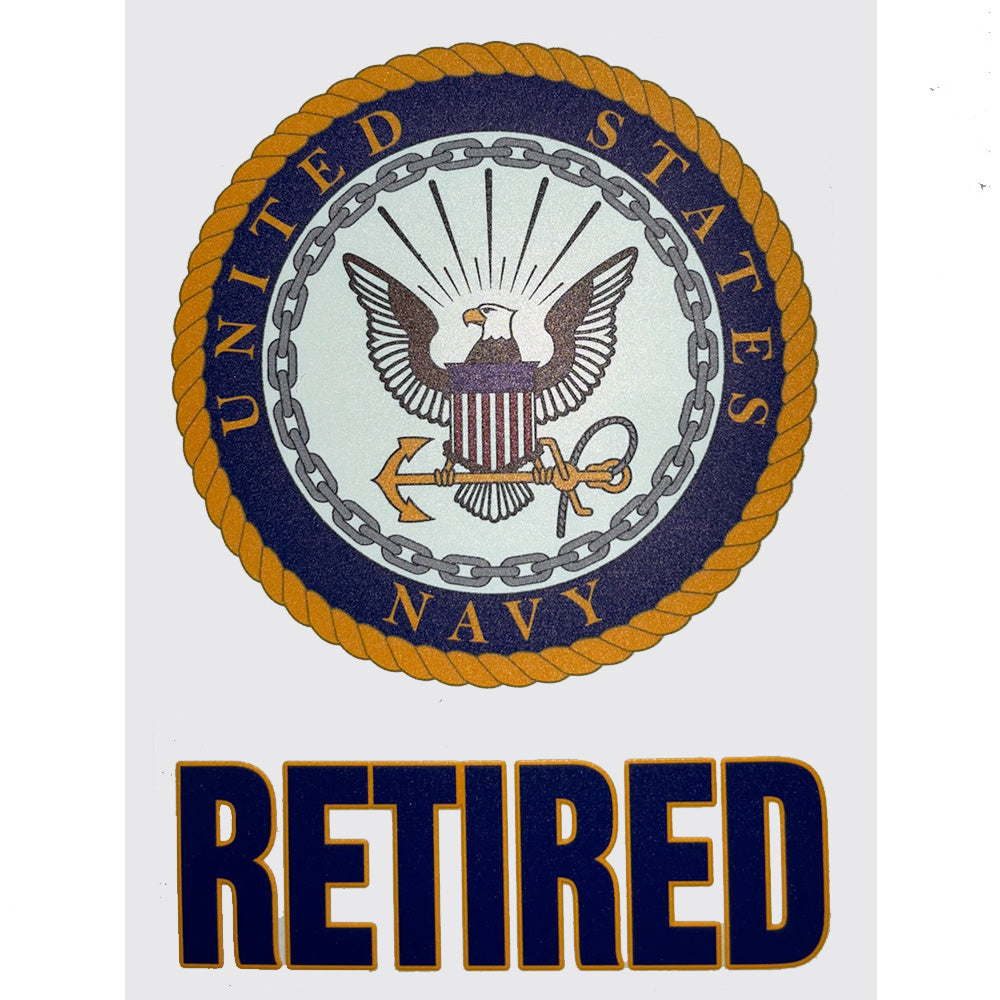 US Navy Retired Decal, 4"