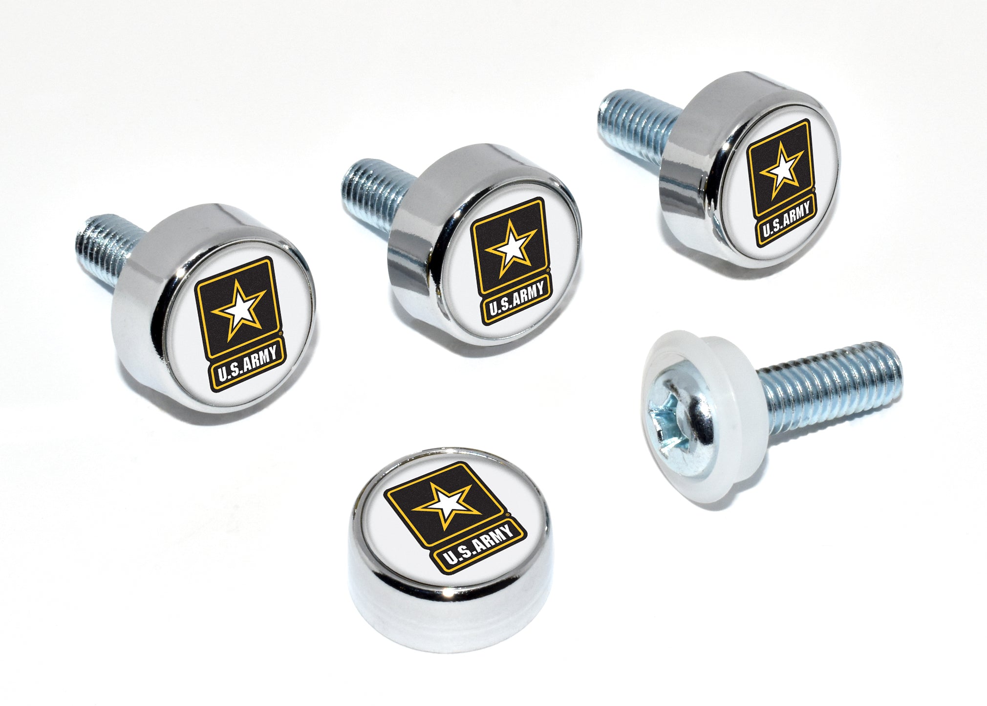 U.S. Army License Plate Screw Caps Honor Country