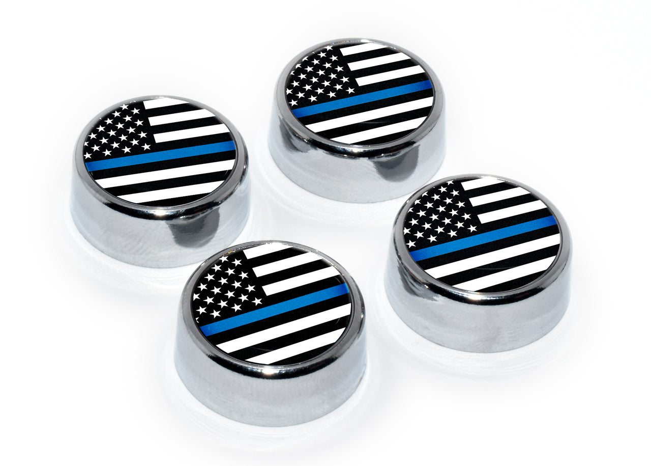 Thin Blue Line License Plate Screw Caps