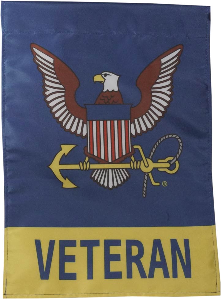 Veteran with United States Navy Crest 12" x 18" Garden Flag