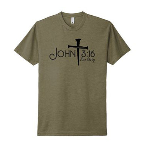 John 3:16 True Story Nail Cross T-Shirt