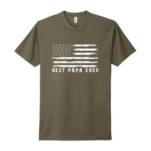 Best Papa Ever Flag T-Shirt