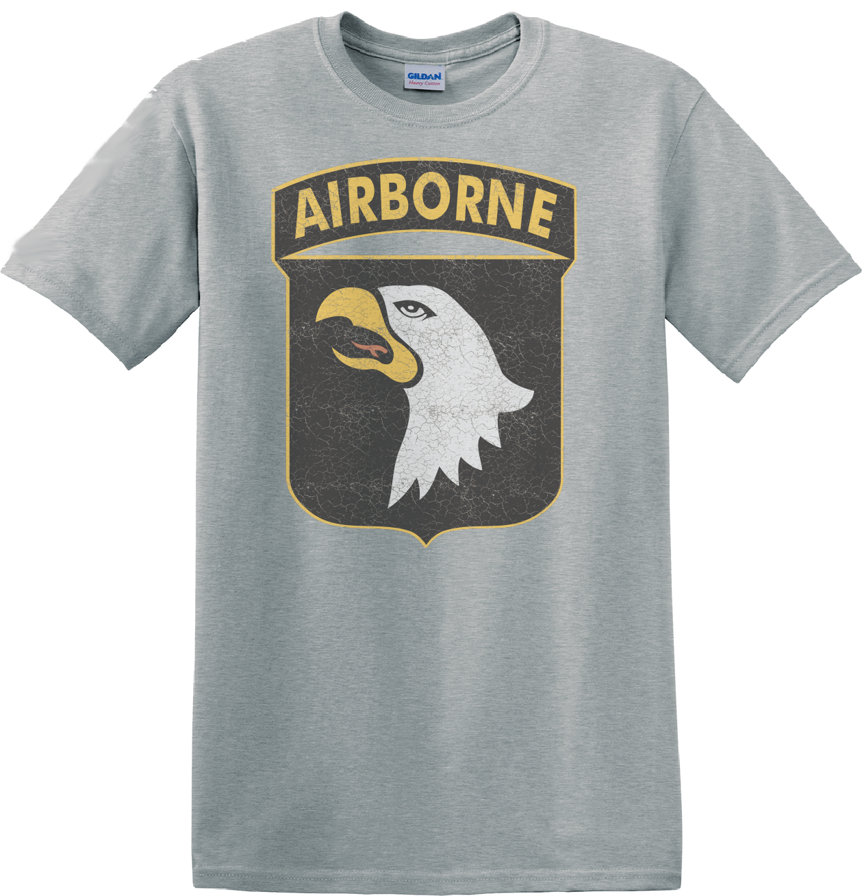 101st Airborne Distressed Design on Grey TShirt