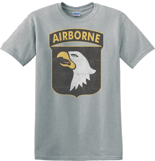 101st Airborne Distressed Design on Grey TShirt