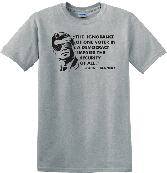 John F. Kennedy Quote on Grey T-Shirt