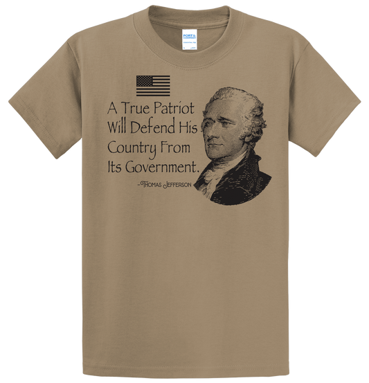 Thomas Jefferson Quote with Photo on Sand T-Shirt