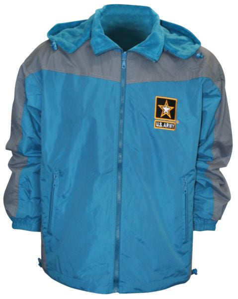 US Army Fleece Jacket, Reversible - TEAL