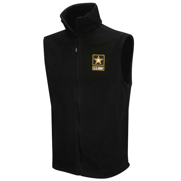US Army Star Embroidered on Fleece Vest Jacket