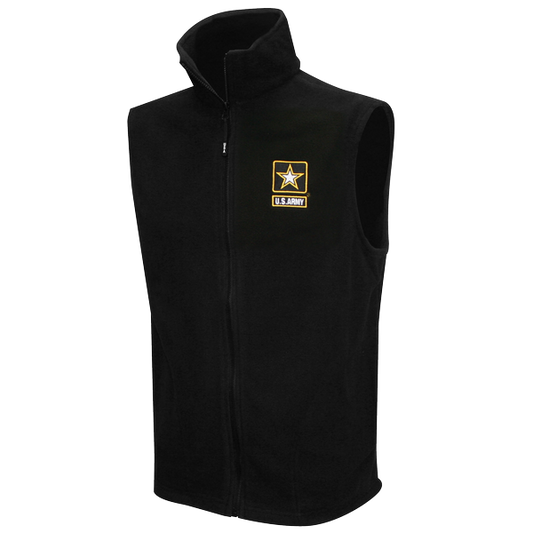 US Army Star Embroidered on Fleece Vest Jacket