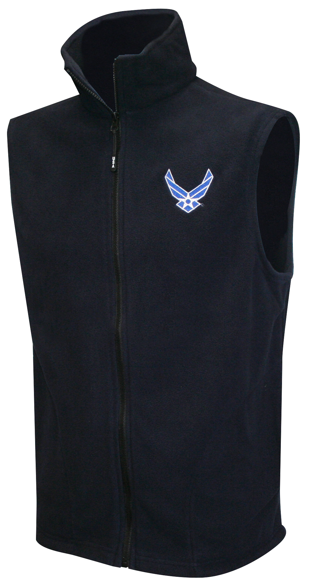 US Air Force Symbol Embroidered on Fleece Vest Jacket