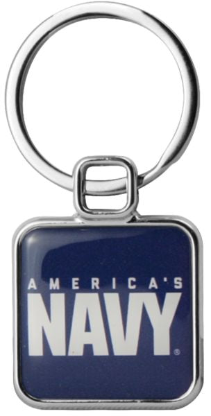 America's Navy Square Key Chain Ring