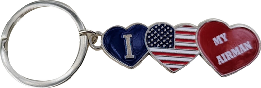 I Love USA (My Airman) Key Tag
