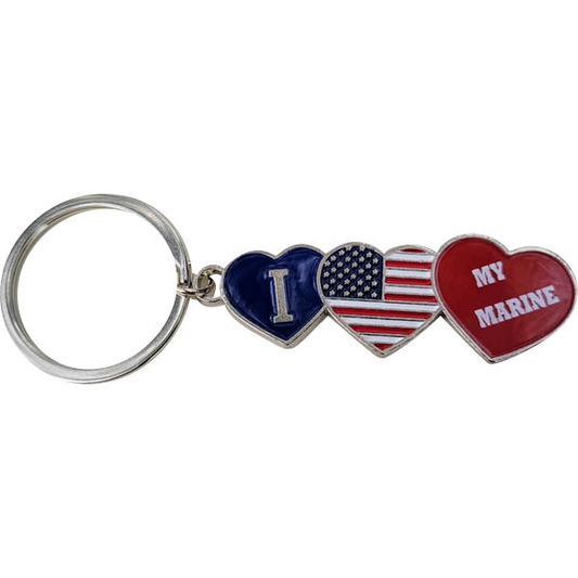I Love USA (My Marine) Key Tag