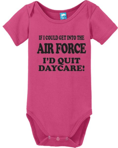 Air Force Daycare Imprint on Infant Onesie